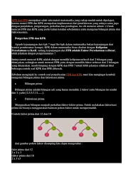 Video ini membahas cara membuat pohon faktor dan menentukan faktorisasi prima. Penting Pdf