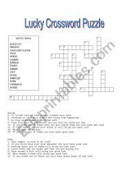 Smart, easy and fun crossword puzzles to get your day started with a smile. Lucky Crossword Puzzle Friday The 13th Word Game Esl Worksheet By Sumrz