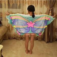 New Cozy Wings Baby Dream Butterfly Wing Cloak Kids Shawl Cartoon Multicolor Cape Kids Wing Magic Blanket Novelty Items A09022401 60 130cm Baby