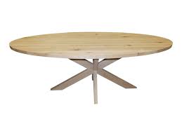 ovale eiken eettafel met kruispoot in 2021 tafel met kruispoot eettafel eiken tafel