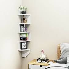 Living room corner bookshelf design. Details About 5 Tiers Corner Shelf Floating Wall Shelves Storage Display Books Home Decoration Shelf Decor Living Room Living Room Tv Unit Designs Corner Shelf Design