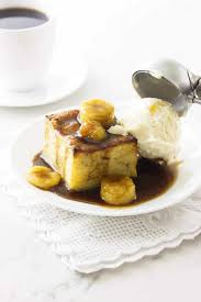 Bananas Foster Bread Pudding With Rum Sauce Recipe Banana Bread Pudding Bread Pudding Savory Bread Puddings