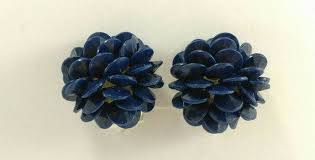 Retrouvez Cet Article Dans Ma Boutique Etsy Https Www Etsy Com Fr Listing 641623010 Boucles Doreilles Fleurs B Floral Earrings Blue Earrings Clip On Earrings