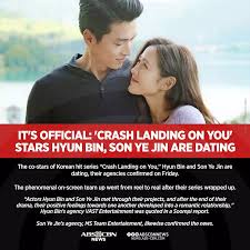Son ye jin's agency ms team entertainment echoed vast entertainment's statement. It S Official Crash Landing On You Stars Hyun Bin Son Ye Jin Are Dating Dispatch