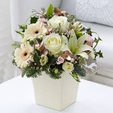 Winter Elegance Arrangement Christmasflowers Flowerarrangements Christmas Floral Arrangements Flower Arrangements Flower Centerpieces