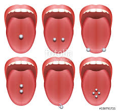 Tongue Piercing Examples Nine Different Illustrations On