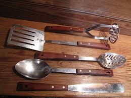 Prestige Vintage Retro Kitchen Cooking Utensils Wooden Handle Vgc Set Of 5 Retro Kitchenware Utensil Set Kitchen Cooking Utensils