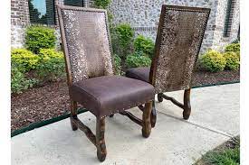 Choose from our wide range of dining tables, chairs, sideboards & many more. Elegant Rustic Ivory Gator Leather Dining Chairs Upscale Side Chairs Hat Creek Interiors