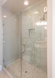Bathroom Neutral Subway Tile Shower With Frameless Glass Door Frameless Shower Door Glass Door Mosaic Wall T Shower Tile Glass Shower Wall Elegant Bathroom