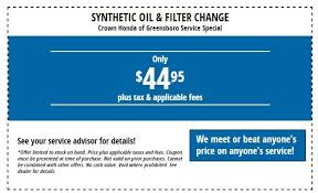 Synthetic Oil And Filter Change At Crown Honda Greensboro Https Www Crownhondagreensboro Com Spec With Images Service Advisor Transmission Service Timing Belt