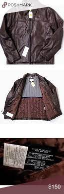 Cole Haan Signature Brown Faux Zip Front Jacket Cole Haan Signature Brown Faux Leather Zip Front Jacket Made For Those Gentle Faux Jacket Cole Haan Men Jackets