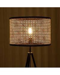 Abat jour en osier ventes privees westwing. Lampadaire 145cm Abat Jour Rotin Culot E27 Pied Noir