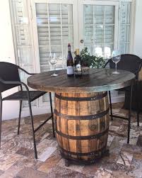 Wine Barrel Rustic Table Reclaimed Wine Barrel Reclaimed Etsy Rustic Outdoor Furniture Wine Barrel Table Wine Barrel Furniture