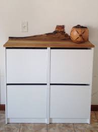 Ikea Bissa Hack We Replaced The Top Of Two Bissas Shoe Cabinets With A Reclaimed Yellow Poplar Board And A Piece Of Rough Edg Ikea Shoe Cabinet Ikea Ikea Shoe