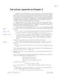 Fair prices: appendix to Chapter 2