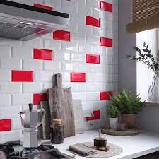 Carrelage metro couleur leroy merlin. Faience Mur Forte Uni Rouge Ferrari Emaille L 7 5 X L 15 Cm Metro Artens Leroy Merlin