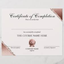 Certificate Of Completion Award Course Completion Zazzle Com In 2021 Certificate Of Completion Certificate Sheet Of Paper