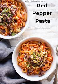 Pasta With Roasted Bell Peppers And Olives Vegetarian Recipes Easy Dinner Easy Pasta Dinner Recipes Easy Pasta Recipes