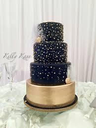 Black And Gold Wedding Cake Pin By Gina Pellerin On Wedding And Other Ocassion Cakes Black Gold Wedding Cake Black And Gold Cake Wedding Cake Navy Blue Gold