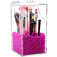 Amazon Com Clear Cosmetic Brush Organizer Acrylic Brush Holder With Lid Dust Proof Mak It Cosmetics Brushes Makeup Brush Organization Acrylic Organizer Makeup