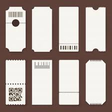 Blank Ticket With Barcode Set Template For Concert Movie Theater And Boarding Tickets Lottery And Discount Coupons W In 2020 Egift Card Ticket Card Coupon Template