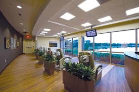 Chemo Infusion Chairs Overlook Natural Area Ponds Healthcare Design Medical Office Design Clinic Design