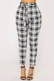 Black And White Pants Womens Kristy Plaid Pants Black White Plaid Pants Womens Dress Pants Fashion
