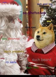 Christmas Doge Meets Santa Doge Meme Dog Jokes Funny Animals