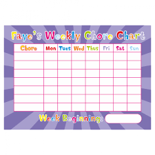 Personalized Weekly Chore Charts