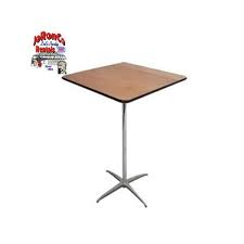 36x36 Square Cocktail Table Available In Standing Height Seating Height Or End Table Height Joronco Rentals Part With Images Square Cocktail Table Table Height Table