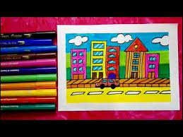 Each free worksheets for kids has a splash of color in the middle for kids to use as a starting point. How To Draw Beautiful And Easy Scenery Step By Step Using Oil Pastels And Pencil Youtube