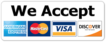 Amazon.com: We Accept Major Credit Cards Amex Mastercard Visa Discover  Sticker | Store Window, Door, Payments Decal 3X8 : Automotive