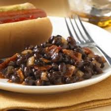 Black Beans Or Pinto Beans Taste Better A Side Dish Black Bean Recipe Uses Bacon Brown Sugar Ketchup And Mustard To Impart Baked Bean Flavor In A Quick Bean Recipes Recipes Easy Vegetable Recipes