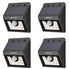 Mr Beams Solar Wedge 8 Led Security Outdoor Motion Sensor Wall Light 4 Pack Black Walmart Com Walmart Com