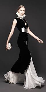 Alexander Mcqueen Black Velvet Dress And Pleated White Skirt Gorgeous Sans Neck Ruff Of Course Alexandermcqueendress Fashion Couture Fashion White Fashion