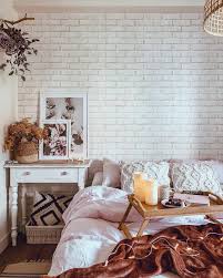 White Brick Wall Wall Mural In 2020 White Brick Wall Living Room Brick Wallpaper Living Room Brick Wall Bedroom