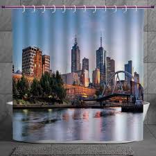 You can then choose the ones that are essential for your bathroom and. Shower Curtain 2 0 City Early Morning Scenery In Melbourne Australia Famous Yarra River Scenic Orange Green Pale Blue Fabric Bathroom Decor Set With Hooks Amazon In Home Kitchen