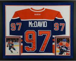 Connor Mcdavid Edmonton Oilers Dlx Framed Auto Edge Jersey Upper Deck Mcdavid Reebok Edge Connor Mcdavid