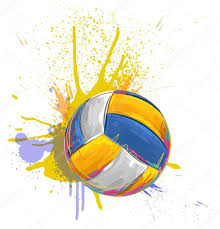 Volleyball Ball On Background Of Grunge Colorful Spots Of Paint Volleyball Drawing Volleyball Wallpaper Volleyball Tattoos