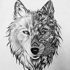 Black And White Wolf Tattoo With Blue Eyes With Ice Blue Eyes For My Ghosty Tribal Wolf Tattoo Wolf Tattoos