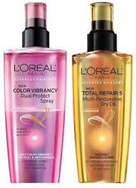 L Oreal Paris Color Vibrancy Dual Protect Spray And Total Repair 5 Dry Oil For Hair Love Hair Helpers Dry Oil Moisturize Hair