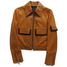 Leather Jacket Louis Vuitton 2 475 Liked On Polyvore Featuring Outerwear Jackets Brown Leather Ja Womens Biker Jacket Real Leather Jacket Leather Jacket