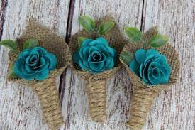 Shop for high quality artificial flowers and plants at efavormart. Dark Turquoise Boutonniere Rustic By Spruceandhemlockco On Etsy Turquoise Wedding Flowers Rustic Boutonniere Rustic Wedding Flowers