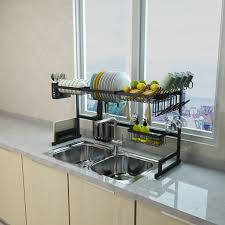 stainless steel black dish drying rack