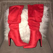 Red Suede Slouch Boots Online Sale, UP TO 62% OFF