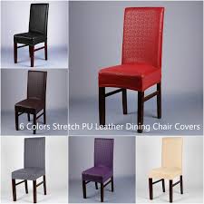 It is durable and has a long service life. 6 Colors Lace Stretch Pu Leather Spandex Dining Chair Covers Waterproof Home Chair Cover Wedding Decoration Wish
