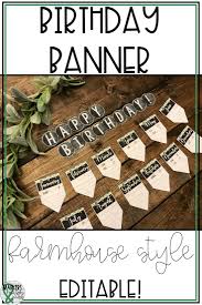 Display Your Students Birthdays With This Rustic Farmhouse Birthday Banner Editable Birthday Display Birthday Board Classroom Birthday Display In Classroom