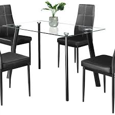 Dining Set Modern Dining Table Set For 4 Persons Kitchen Dining Table With 4 Pu Leather In 2020 Dining Table In Kitchen Dining Sets Modern Modern Dining Table