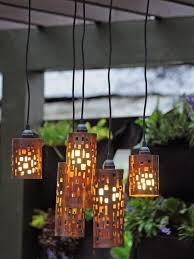 This is a nice way to light up an outdoor area like a patio if you want. Lights Diy Outdoor Lighting Diy Pendant Light Diy Chandelier