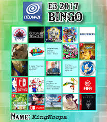 Nintendo e3 2019 bingo card. Das Ntower E3 2017 Bingo Allgemein Ntower Dein Nintendo Onlinemagazin